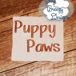 Puppy Paws Embroidery Font, Embroidery Design File, Embroidered Alphabet, Alphabet Embroidery Design- Approximately 1.5 Inches Tall - Digita