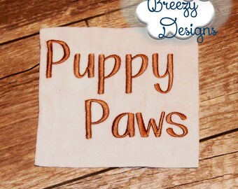 Puppy Paws Embroidery Font, Embroidery Design File, Embroidered Alphabet, Alphabet Embroidery Design- Approximately 1.5 Inches Tall - Digita