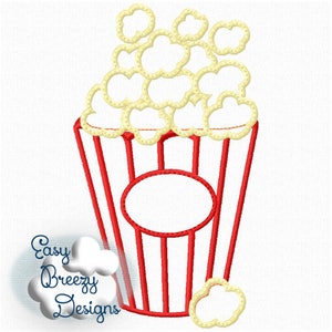 Popcorn Applique Design, Popcorn Bucket Only, Movie Night Theme, Applique Design - Digital Download