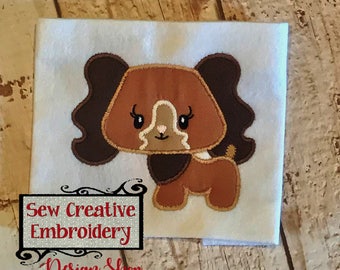 Diseño de apliques de cocker spaniel, diseño de apliques de cachorro, diseño de apliques de perro - Archivos de bordado a máquina - Descarga digital
