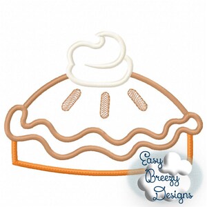 Kürbis Kuchen Applikation Design, Kürbiskuchen mit Sahne Applikation Design - Maschinenstickerei Digital Download Dateien