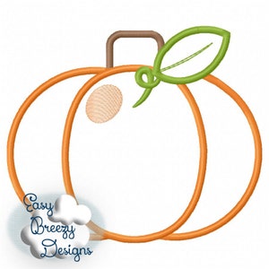 Fall Pumpkin Applique, Halloween Pumpkin Patch Applique - Machine Embroidery Files - Digital Download