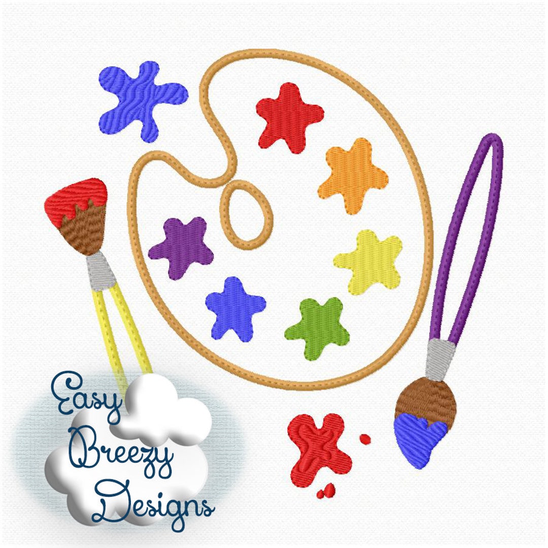 B2S Paint Set Applique Designs, Paint Embroidery, Back to School