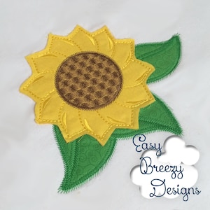 Farm Sunflower Raggy Vintage Applique, Quick Stitch, Plant Applique - Machine Embroidery Files - Digital Download