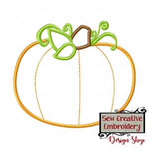 Autumn Harvest Pumpkin Applique, Fall Pumpkin Applique, Halloween Pumpkin Patch Applique - Machine Embroidery Files - Digital Download