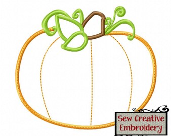 Autumn Harvest Pumpkin Applique, Fall Pumpkin Applique, Halloween Pumpkin Patch Applique - Machine Embroidery Files - Digital Download