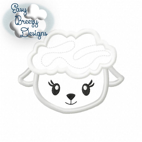 Lamb Face Embroidery File Little Lamb Lamb Applique Spring - Etsy