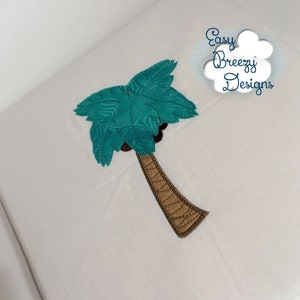 Palm Tree Applique Design, Dinosaur Tree Design, Beach Embroidery, Raggy Applique - Machine Embroidery Files - Digital Download