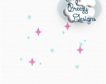 Starry Sparkles Embroidery Design Add-On , Sparkling Stars Embroidery Design - Machine Embroidery Files - Digital Download