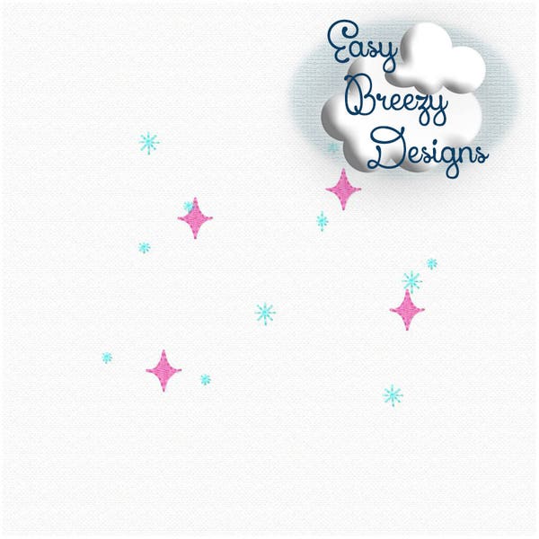 Starry Sparkles Embroidery Design Add-On , Sparkling Stars Embroidery Design - Machine Embroidery Files - Digital Download