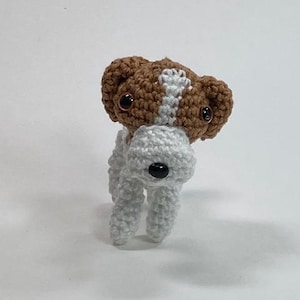 Hand Made Amigurumi Crochet Mini Jack Russell Terrier Doll