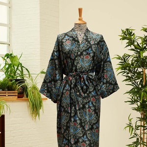 Abito kimono in misto seta, regalo di San Valentino, kimono astratto, indumenti da notte di seta, kimono vintage, abiti da damigella d'onore, abito da sposa, regali per lei, Maru