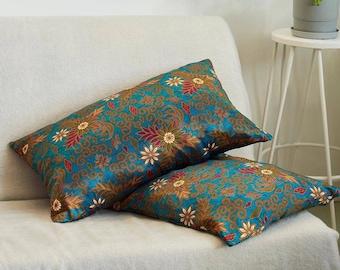 Silk/satin Emerald pillowcase, Christmas gift ideas, Silk bedding, vintage patterned satin pillowcase, Christmas, Maru loungewear, homeware