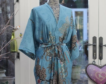 ladies long kimono style dressing gown