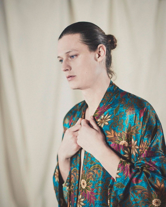 Kleding Herenkleding Pyjamas & Badjassen Jurken Heren pyjama kamerjas 100% zijden stijl Kimono Vintage 