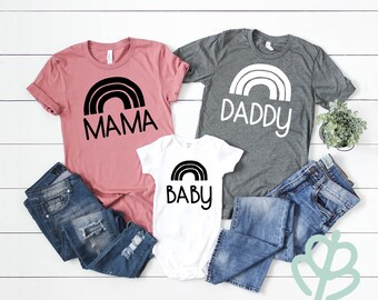 Rainbow family shirts | Rainbow mama |  pregnancy announcement | baby shower gift | matching family shirts | mothers day gift | fathers day