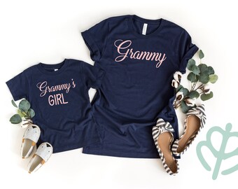 Grammy and Grammy's girl shirts | Matching grandma shirt | baby shower gift | gift for grandma | pregnancy announcement | christmas gift