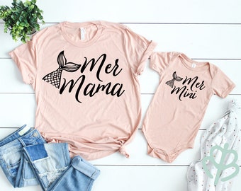 Mermaid shirts | mom and daughter shirt | matching mom and baby shirt | baby showr gift | gift for mom | mom and me shirts | photoshoot