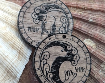 SECONDS - Kelpie & Selkie wooden keyrings/phone charms, imperfect