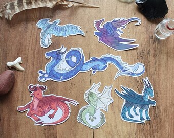 Pegatinas Dragon & Wyvern - 6 pegatinas de vinilo diferentes