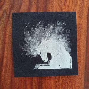 Water Horse or Kelpie Patch, Handprinted 100% Cotton Patch