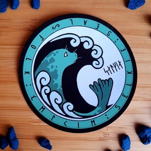 Selkie & Kelpie Stickers, Scottish folklore Designs with Futhark Runes image 3