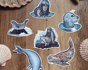 Scottish Folklore Stickers - Selkies and Seals