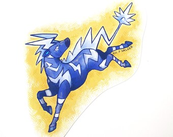 Horse Pokemon: Zebstrika Sticker, Gloss Vinyl