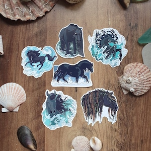 Stickers folklore écossais, Kelpie et chevaux aquatiques