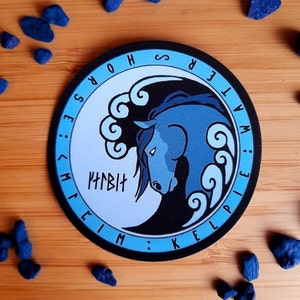 Selkie & Kelpie Stickers, Scottish folklore Designs with Futhark Runes image 2