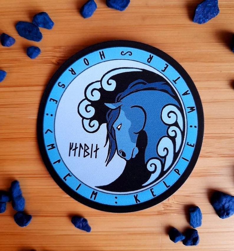 Selkie & Kelpie Stickers, Scottish folklore Designs with Futhark Runes image 2