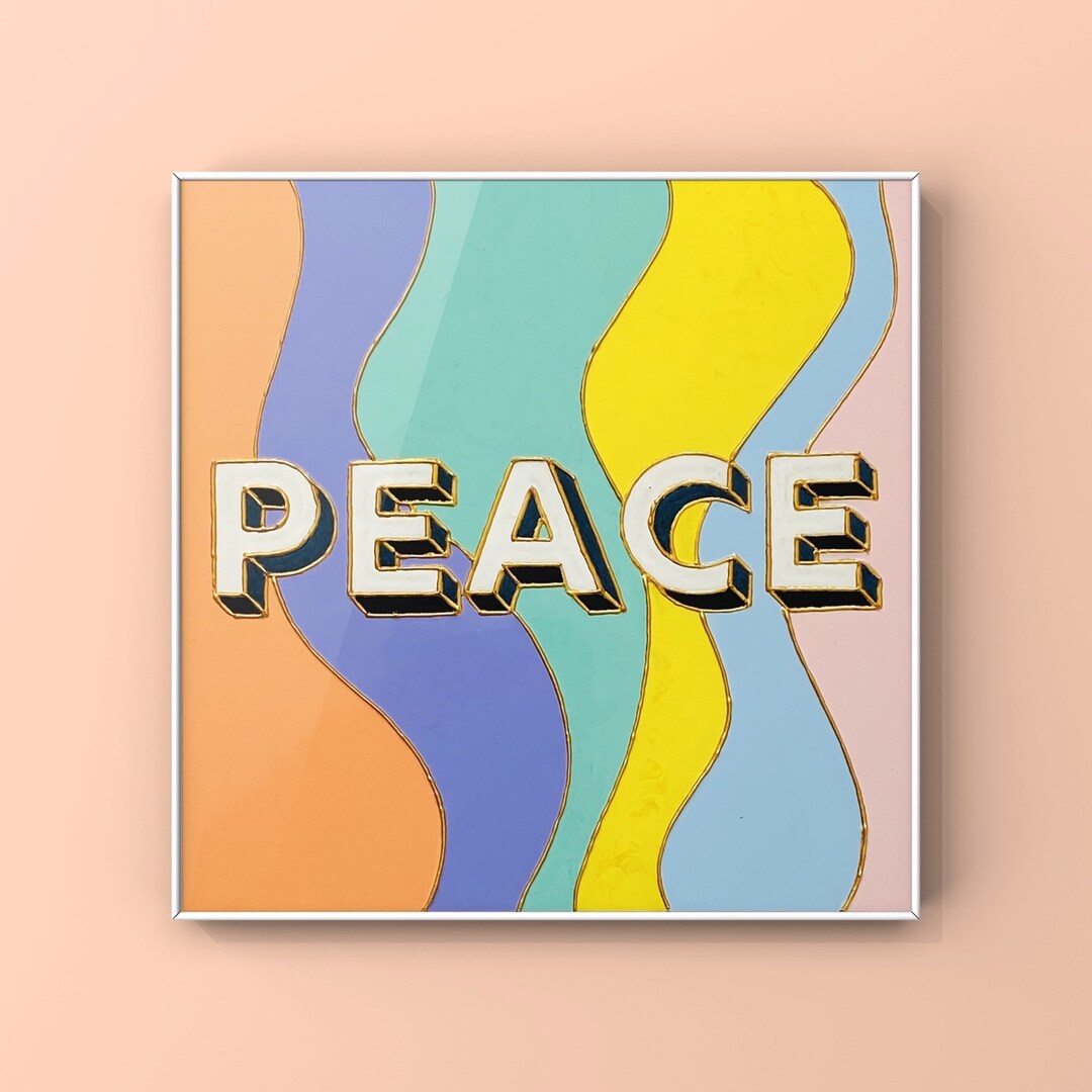 Square Acrylic Sign Pastel Painted Gallery Wall Art Cute Kids Etsy