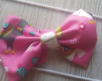 Llama | Cactus | Pink | Hair Bow