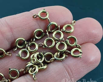 Raw Brass Spring Ring Clasp, Brass Spring Clasp, Ring Clasp, Brass Trigger Clasp, Spring Ring, Jewelry Findings, Components, 25Pc