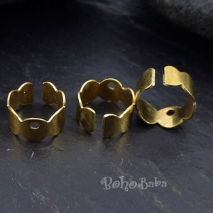 Dangle Ear Cuff, Brass Ear Cuff, Raw Brass Ear Cuff, Earring Findings, Non Pierce Ear Cuff, Raw Brass Jewelry Components, 15 Pc