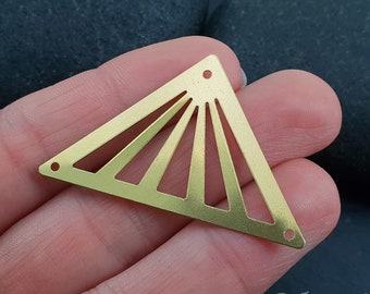 Brass Triangle Connectors, Raw Brass Triangle Pendants, Triangle Charms, Geometric Jewelry, Triangle Pendant, Raw Brass Connector, 10 Pc
