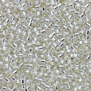 Miyuki Delica Beads, 11/0 DB41, Silver Lined Crystal AB, 5 Grams
