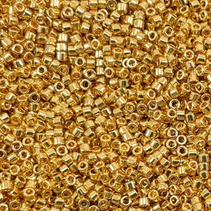 Miyuki Delica Beads, 11/0 DB31, 24kt Gold Plated, 5 Grams
