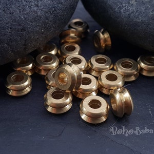 Brass Tube Beads, Brass Beads, Round Beads, Raw Brass Spacer Beads, Raw Brass Tubes, Brass Findings, Solid Brass Tubes, Brass Spacers, 20 Pc