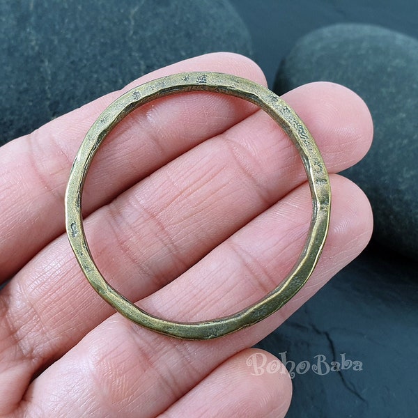 Bronze Hoop Pendant, Circle Pendant, Circle Link, Loop Connector, Large Closed Ring, Large Loop, Bronze Circle, Loop Pendant, Earring Hoops