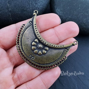 Large Tribal Multiloop Connector, Bronze Collar Connector Blank, 1 pc