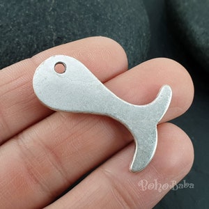 Silber Fisch Verschluss, Fisch Armband Verschluss, Fisch Armband Charms, Lederband Armband Spangen, Knebel Armband, Nautischer Schmuck Zubehör, 2 Stück