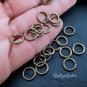 Bronze Jump Rings, Large Open Ring, Twisted Hoop Rings, 10mm, Bronze Jumprings, 20 Pc