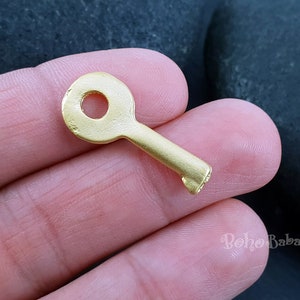 Matte Gold Plated Key Charms, 4 Pc