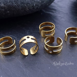 Brass Ear Cuffs, Raw Brass Ear Cuff, Dangle Ear Cuff, Earring Findings, Non Pierce Ear Cuff, Raw Brass Jewelry Component, 14 Pc