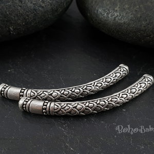 Silver Bar Bead, Silver Curve Bead, Silver Bar Connector, Tube Spacer, Curve Tube, Beading Tube, Beading Bar, Silver Findings, Bracelet Bead