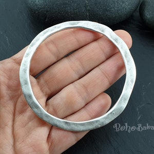 Large Circle Pendant, Circle Link, Silver Hoop Pendant, Loop Connector, Large Closed Ring, Large Loop, Silver Circle, Loop Pendant