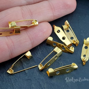 20mm Brooch Pin Back Base, Pin Back Brooch, Brooch Base, Pin Back Base, Gold Brooch Base, Silver Brooch, Gold Pin Back, Gold Brooch, 20Pc