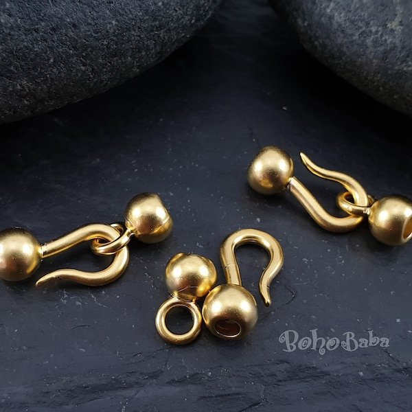 Cord End Clasps, Gold Toggle Clasps, Mini Toggle Clasps, Gold Plated Clasp, Bracelet Clasp, Necklace Clasp, Leather Cord Clasps, 2 Sets