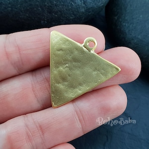 Gold Triangle Charm, Gold Triangle Pendant, Boho Pendant Findings, 1Pc